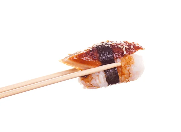 stock image Chopsticks with unagi