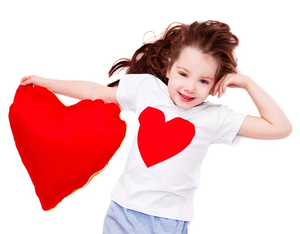 stock image Girl with a pillow