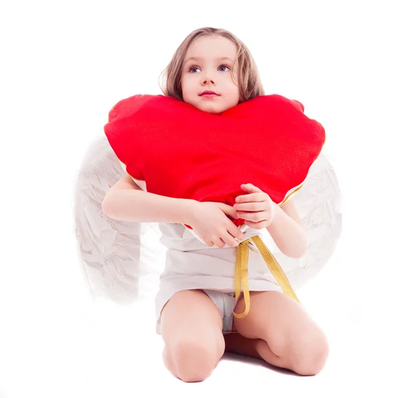 Ragazza con un cuscino — Foto Stock