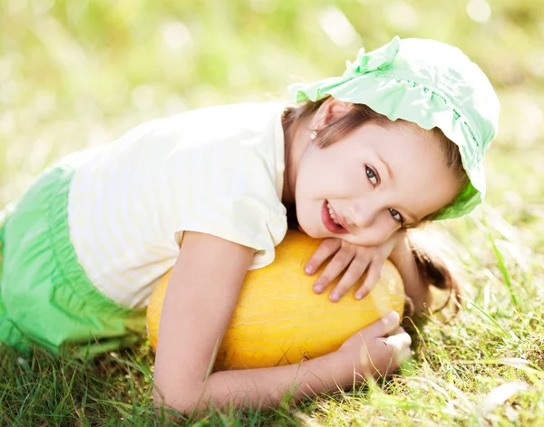 Girl with melon — Stock Photo, Image