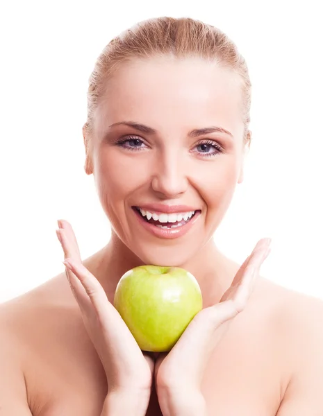 Woman with an apple Royalty Free Stock Photos