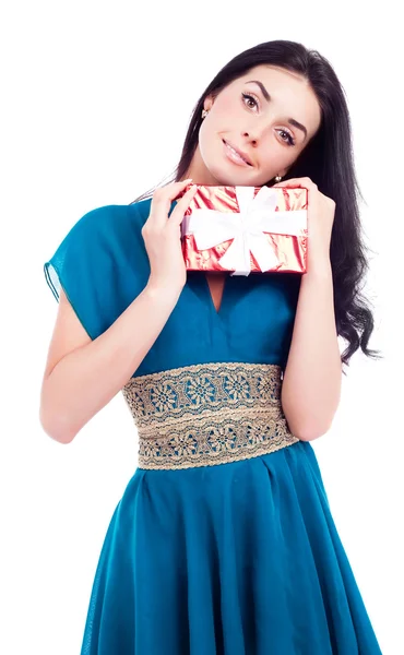 Donna con un regalo — Foto Stock