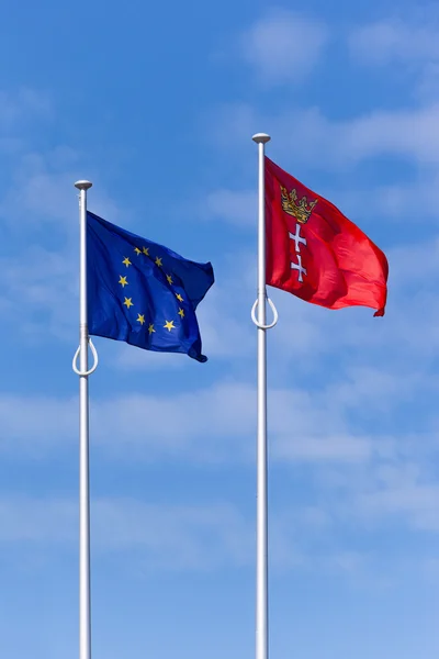 Flags on the blue sky — Stock Photo, Image