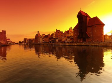 Sunset in Gdansk clipart