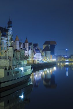 tarihi Polonya gdansk şehir gece