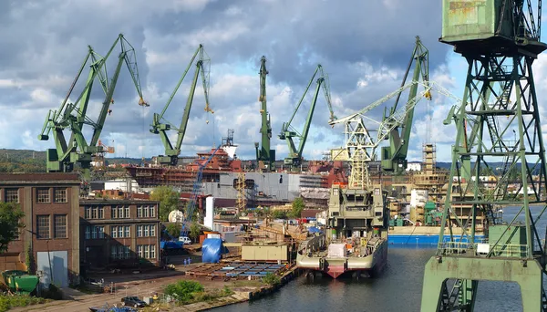 Astillero Gdansk en un panorama — Foto de Stock