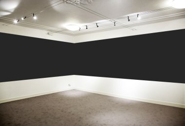 Art gallery. Wide black horizontal panel. clipart