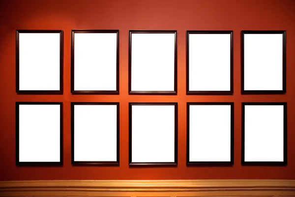 Art gallery pictures. White empy inside — Stock Photo, Image