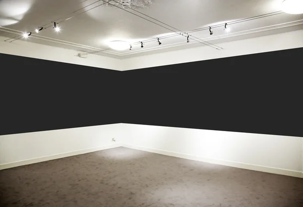 Art gallery. Wide black horizontal panel. — Stock Photo, Image