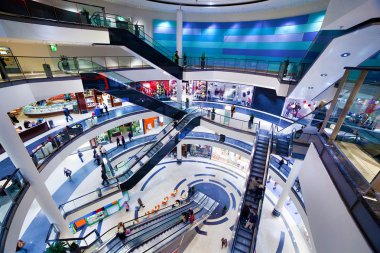 Modern shopping mall interior clipart