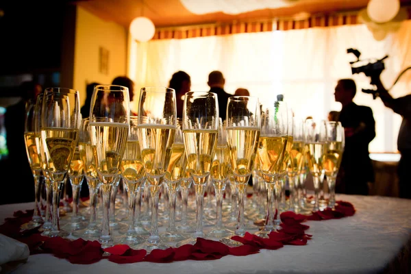 Champagne glasses at the party — Stock Photo, Image