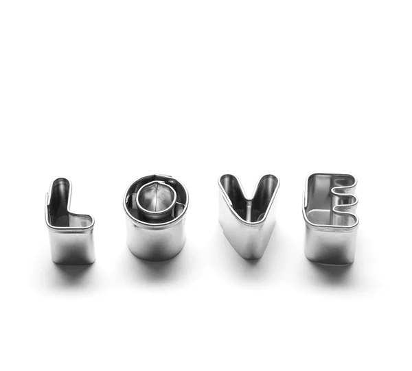 Μήνυμα αγάπης, κατασκευασμένο από χρώμιο γράμματα — Φωτογραφία Αρχείου