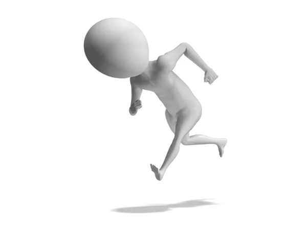 3d pouco humano correndo — Fotografia de Stock