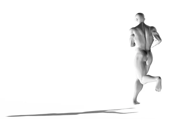 Correre, concetto di allenamento. Uomo 3d — Foto Stock