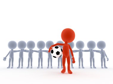 Football, soccer team leader with ball clipart