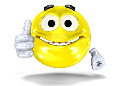 Smiley face showing ok sign clipart