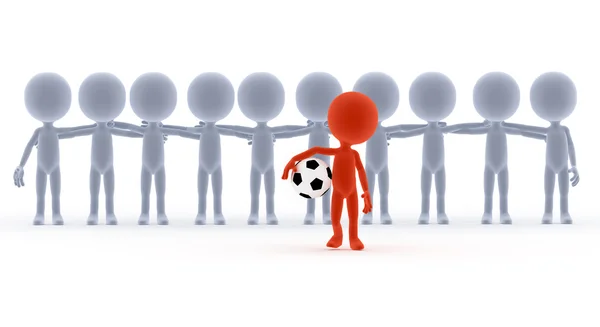 Football, soccer team leader with ball — Stock Photo, Image