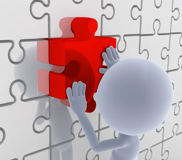 Puzzle, jigsaw a condizer. Solução, conceitos de ideia . — Fotografia de Stock