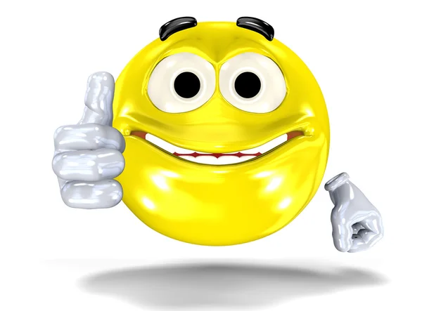 Smiley face showing ok sign — Stock Photo, Image