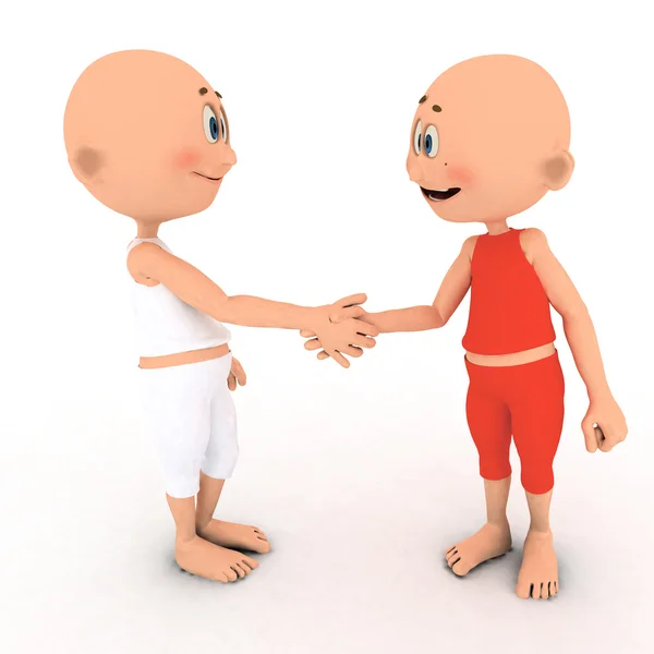 Little toons handshake — Stock Photo, Image