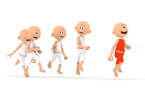 stock image Toon guys running, competition concepts