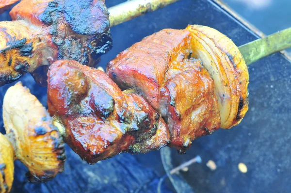 Grill med utsökt grillat kött — Stockfoto