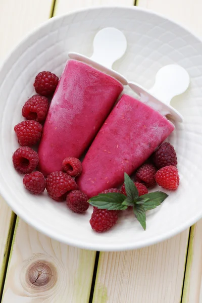 Raspberry ice creams — Stock Photo, Image