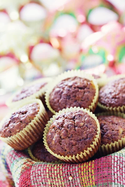Banana and chocolate muffins — Stock Photo, Image