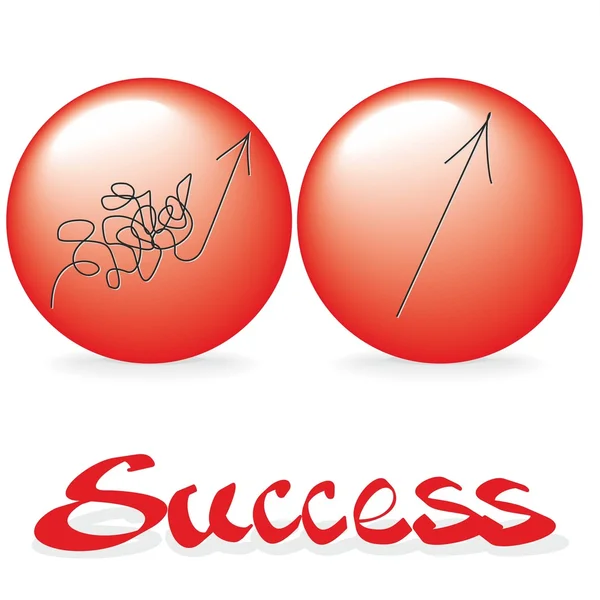 Два шляхи успіху. Концептуальна ілюстрація зі стрілками . — стоковий вектор