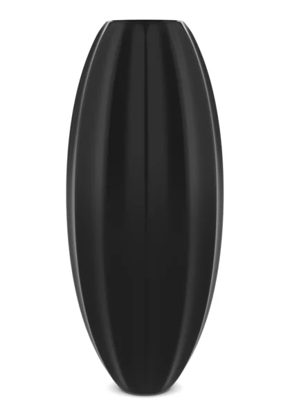 白い背景で隔離された単一の黒い花瓶 — ストック写真