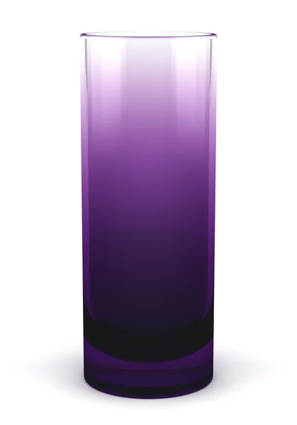 在白色背景上孤立的单个紫色玻璃花瓶 — 图库照片