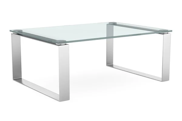 Moderne glazen tafel geïsoleerd op witte achtergrond — Stockfoto