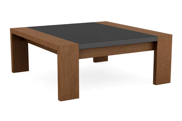 白い背景上に分離されて近代的な茶色の木製のテーブル — ストック写真