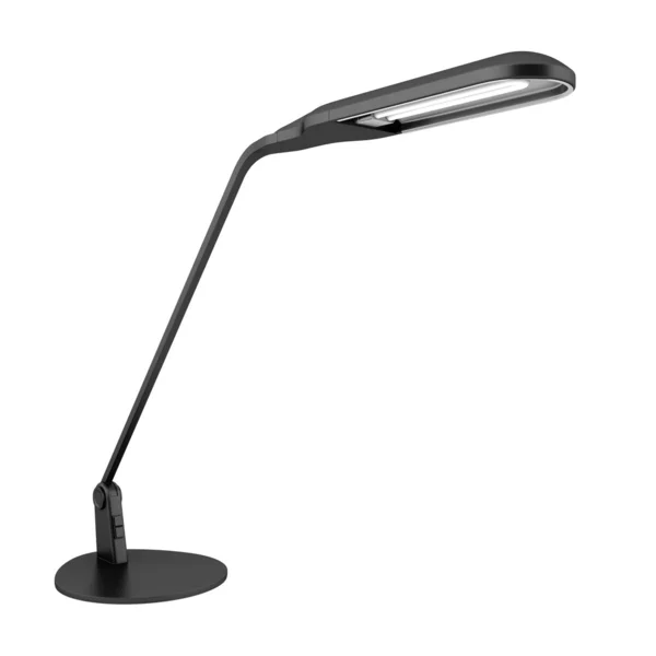Moderna lámpara de escritorio negra aislada sobre fondo blanco — Foto de Stock