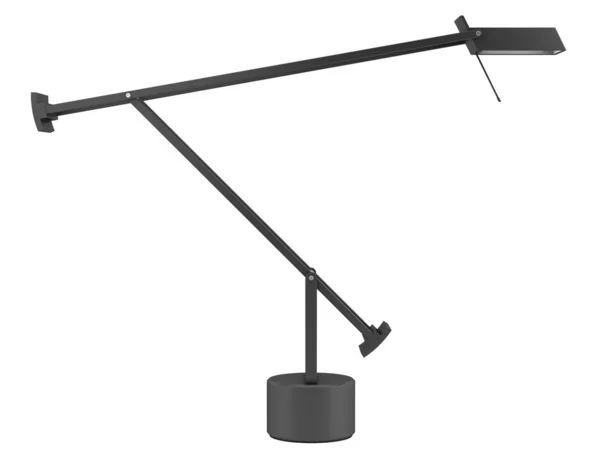 Современная черная настольная лампа на белом фоне — стоковое фото