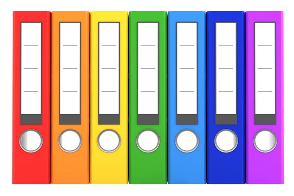Regenboog kleur bestandsmappen geïsoleerd op witte achtergrond — Stockfoto