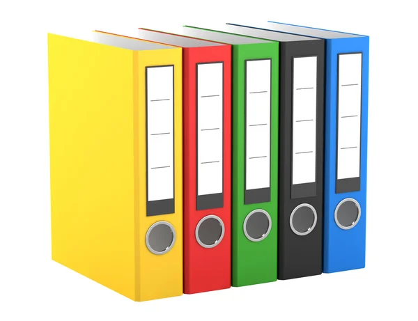 Color file folders isolated on white background — Stock Photo, Image