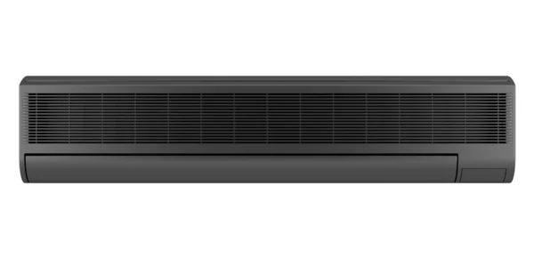 Moderno condicionador de ar preto isolado no fundo branco — Fotografia de Stock