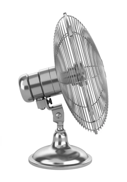 Ventilador metálico elétrico moderno isolado no fundo branco — Fotografia de Stock