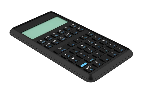 Zwarte plastic rekenmachine geïsoleerd op witte achtergrond — Stockfoto