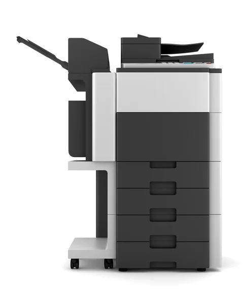 현대 오피스 다기능 프린터 흰색 배경에 고립 — 스톡 사진