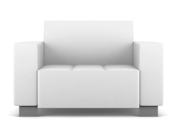 Moderna skinnfåtölj isolerad på vit bakgrund — Stockfoto