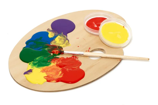 Artist's palette with multiple colors — Stock Photo, Image