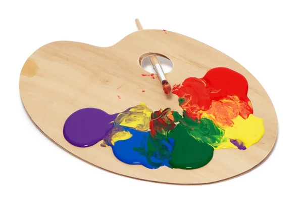 Artist's palette with multiple colors — Stock Photo, Image