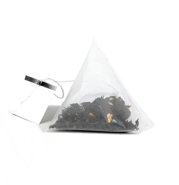 Primer plano de la bolsa de té aislada sobre fondo blanco — Foto de Stock