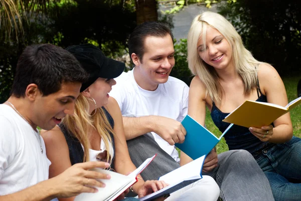 Grupo de estudiantes universitarios al aire libre —  Fotos de Stock