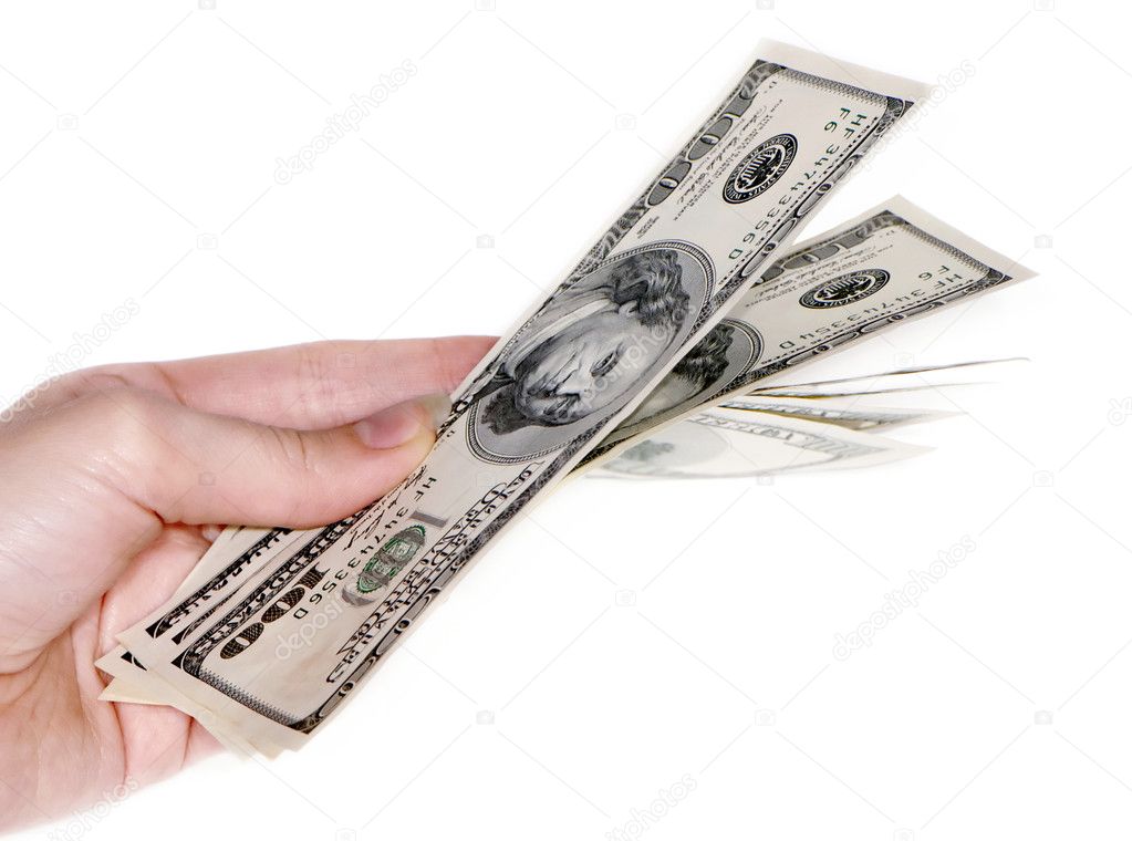 Hand with 100 dollars