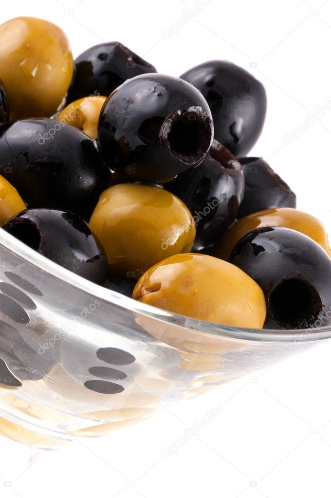Olives in wine glass