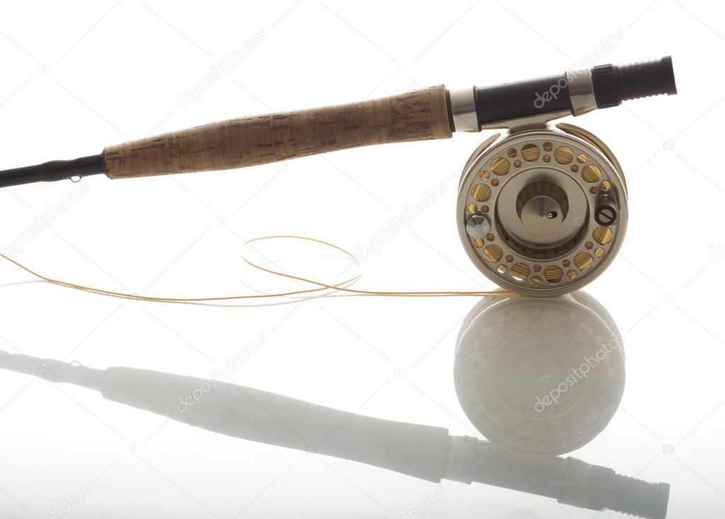 Fly fishing rod with reflection