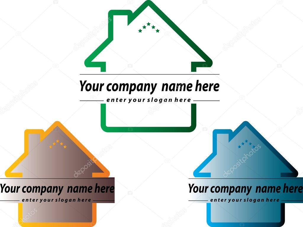 House logo design for big or small company in three solutions.